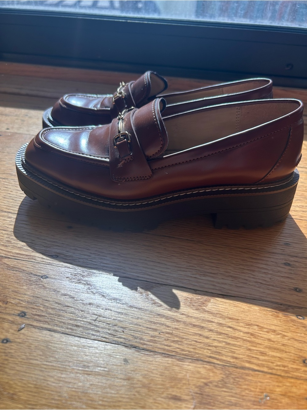 Sam Edelman Brown Leather Horsebit Loafers - Picture 2 of 5